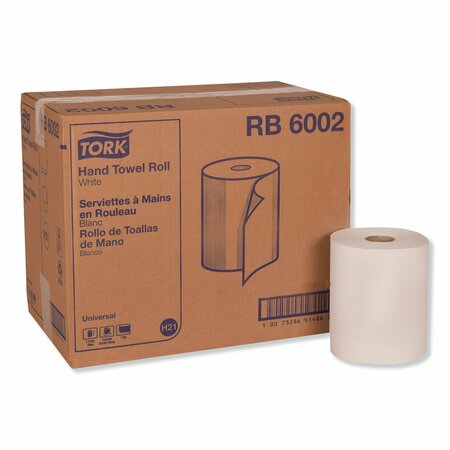TORK Tork Paper Hand Towel Roll White H21, Universal, 100% Recycled Fiber, 12 Rolls x 600 ft, RB6002 RB6002